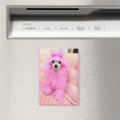 Rosa Pudel-Magnet, rosa Pudel-Geschenkmagnet Magnet (In Situ (Geschirrspüler))