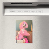 Rosa Pudel-Magnet, rosa Pudel-Geschenkmagnet Magnet (In Situ (Geschirrspüler))