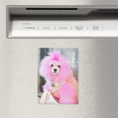 Rosa Pudel-Magnet, rosa Pudel-Geschenkmagnet Magnet (In Situ (Geschirrspüler))