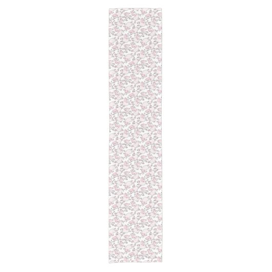 Rosa Pudel-Muster Kurzer Tischläufer (Vorderseite)