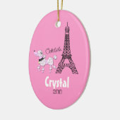 ROSA PUDEL personalisierte Weihnachtsverzierung Keramikornament (Links)