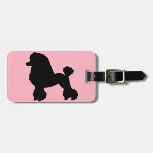 Rosa Pudel-Rock-Gepäckanhänger Gepäckanhänger (Vorderseite horizontal)