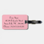 Rosa Pudel-Rock-Gepäckanhänger Gepäckanhänger (Rückseite horizontal)