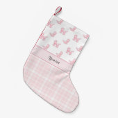 Rosa Pudel u. rosa Karos Kleiner Weihnachtsstrumpf (Vorderansicht (hängend))