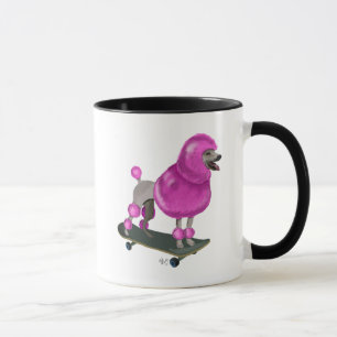 Rosa Pudel und Skateboard Tasse