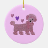 Rosa Pudel-Verzierungen Keramikornament (Hinten)