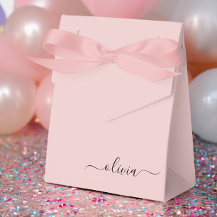 Rosa Puderrosa Mädchen-Schrift-Monogramm-Name Mode Geschenkschachtel