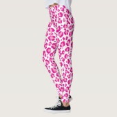Rosa Pumpendruck auf benutzerdefiniertem Hintergru Leggings (Links)