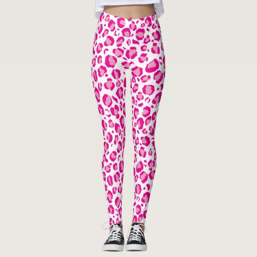 Rosa Pumpendruck auf benutzerdefiniertem Hintergru Leggings (Vorderseite)