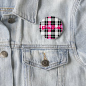 Rosa Punk - rosa karierter Knopf Button (Beispiel)