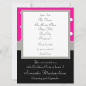 Rosa Punkt 16 . Geburtstag Einladung (Rückseite)