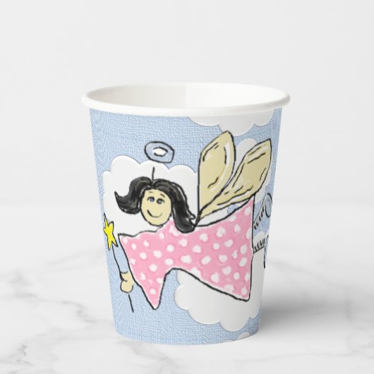 Rosa Punkt Angel Pappbecher (Links)