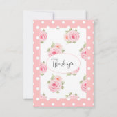 Rosa Punkt Aquarell Dankeskarte (Vorderseite)