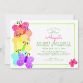 Rosa Punkt Butterfly Geburtstag Einladung (Vorderseite)