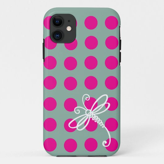 Rosa Punkt Dragonfly Art Case-Mate iPhone 5 Hülle (Rückseite)