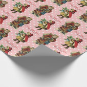 Rosa Punkt-Gewohnheit Vintages Geschenkpapier (Ecke)