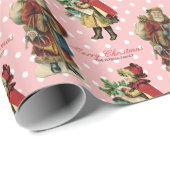 Rosa Punkt-Gewohnheit Vintages Geschenkpapier (Rolleneckpunkt)