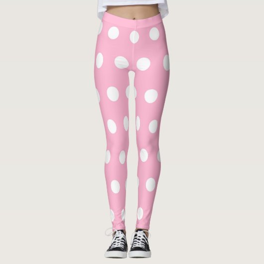 Rosa Punkt Leggings (Vorderseite)