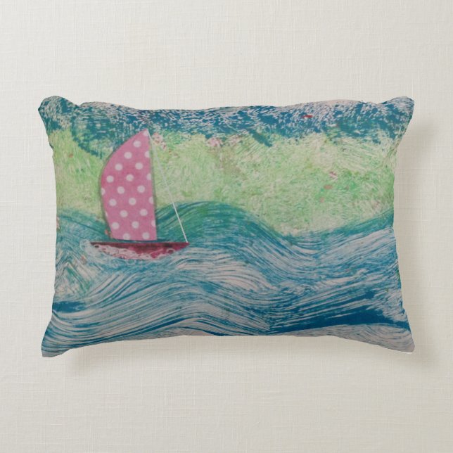 Rosa Punkt Sail Dekokissen (Vorderseite)