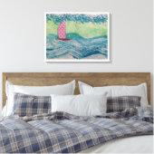 Rosa Punkt Sail Leinwanddruck (Insitu (Schlafzimmer))