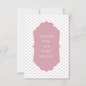 Rosa Punkt Shabby Chic Vintag Dankeskarte (Vorderseite)