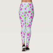 Rosa Punkte auf hellblau - Leggings (Rückseite)