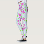 Rosa Punkte auf hellblau - Leggings (Links)