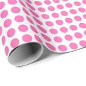 Rosa Punkte auf weißem Wrapping Paper Geschenkpapier (Rolleneckpunkt)