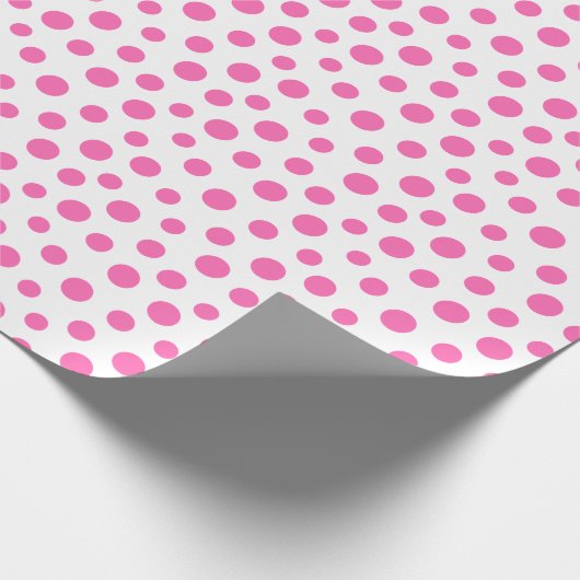 Rosa Punkte auf weißem Wrapping Paper Geschenkpapier (Ecke)