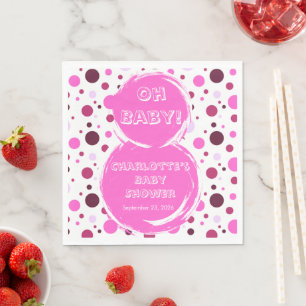 Rosa Punkte Baby-Party Papier Serviette
