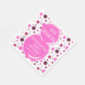 Rosa Punkte Baby-Party Papier Serviette (Ecke)
