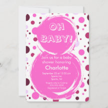 Rosa Punkte Baby Shower Einladung