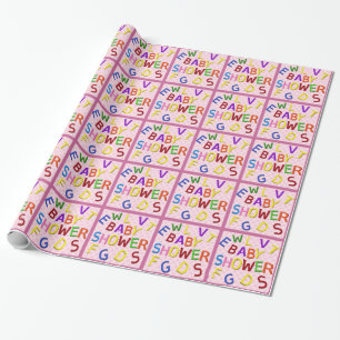 Rosa Punkte Baby Shower Geschenkpapier