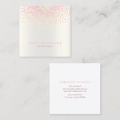 Rosa-Punkte-Dekoration Quadratische Visitenkarte (Vorne/Hinten)