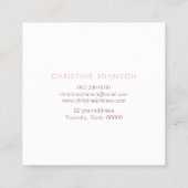 Rosa-Punkte-Dekoration Quadratische Visitenkarte (Rückseite)