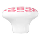 Rosa Punkte-Design Keramikknauf (Seitenansicht)