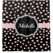 rosa Punkte Duschvorhang (Vorderseite)