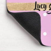 rosa Punkte editable Personalisierung Mousepad (Ecke)
