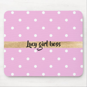 rosa Punkte editable Personalisierung Mousepad
