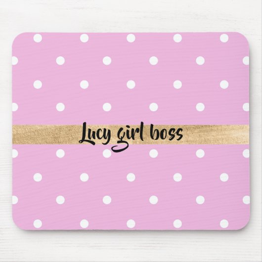 rosa Punkte editable Personalisierung Mousepad (Vorne)