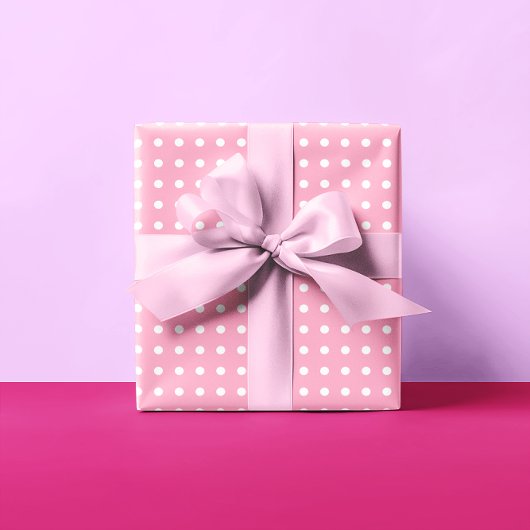 Rosa Punkte Geschenkpapier