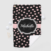 rosa Punkte Golfhandtuch (Insitu)