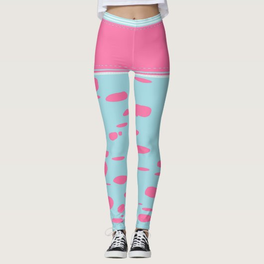 rosa Punkte Leggings (Vorderseite)