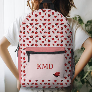 Rosa Punkte Marienkäfer Mädchen Bedruckter Rucksack