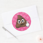 Rosa Punkte Middle Finger Kack Emoji Stickers (Umschlag)