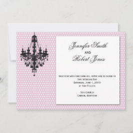 Rosa Punkte mit schwarzem Kronleuchter Einladung z
