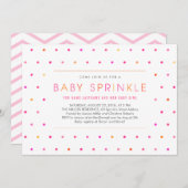 Rosa Punkte Moderne saubere Girl Baby Sprinkle lad Einladung (Vorne/Hinten)