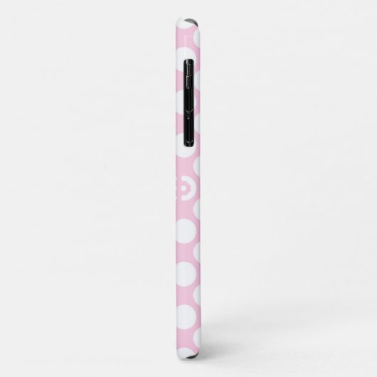 Rosa Punkte Monogram Girly Modern Simple Case-Mate iPhone Hülle (Hinten/Links)