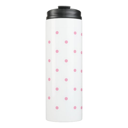 Rosa Punkte-Muster – Minimale süße Ästhetik Thermosbecher (Vorderseite)