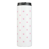 Rosa Punkte-Muster – Minimale süße Ästhetik Thermosbecher (Rückseite)